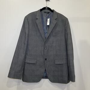 Banana Republic Men’s‎ Tailored Slim Fit Gray Plaid Suit Jacket Size 44R